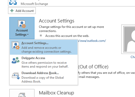 click on the account setting
